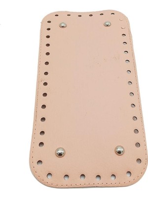 Angel Çanta Aksesuar Suni Deri Pudra Renk 25X12 cm Dikdörtgen Çanta Tabanı