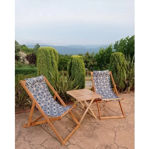 Katlanır Balkon Teras Bahçe Plaj Şezlong Eşli Set