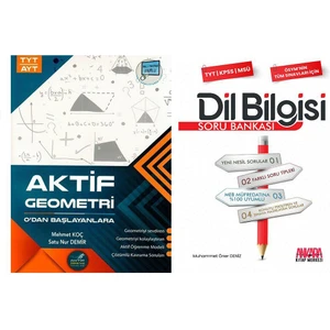 Aktif Öğrenme Yayınları TYT AYT Geometri 0’ Dan Başlayanlara ve Dil Bilgisi Soru Bankası Seti 2 Kitap