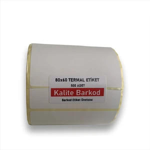 Kalite Barkod 80x60 Termal Etiket Rulo Barkod Etiketi