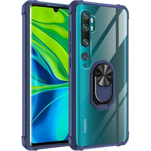 Xiaomi Mi Note 10 Lite Tam Korumalı Yüzüklü Renkli Kenarlı Manyetik Mola Kılıf Ekran Koruyucu