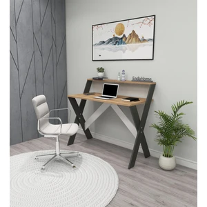 Enda Home X Ayaklı Raflı Ders Çalışma Masası 50x90 cm Çam - Antrasit