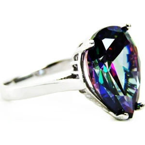 Lilah Gümüş Tr Mistik Topaz Büyük Taşlı Gümüş Kadın Yüzük