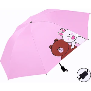 Sevimli Çocuk Öğrenci Şemsiyesi Güneşlik Şemsiyesi Manuel Katlanabilir Yağmur Geçirmez ve Uv Geçirmez (Yurt Dışından)