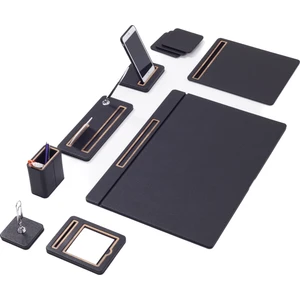 Turgut Office Porto Deri Sümen Takımı 8 Parça Kapaklı Model