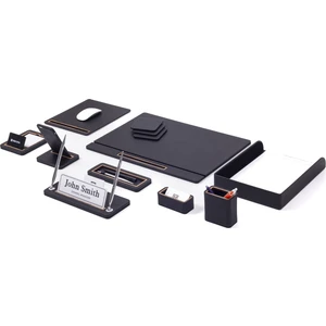 Turgut Office Capella Deri Sümen Takımı 10 Parça Kapaklı Model Tekli Evrak Raflı