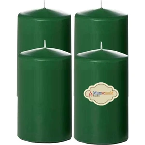 4 Lü Paket 5X10 Yeşil Kütük Mum