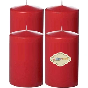 4 Lü Paket 5X10 Kırmızı Kütük Mum