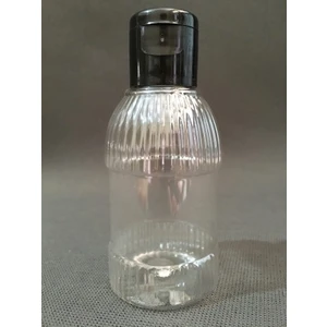 50 ml Flip Top Siyah Kapaklı Est Likit Mürekkep Dezenfektan Kolonya Boş Plastik Şişesi