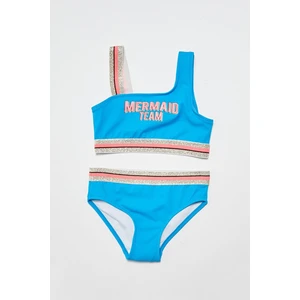 Deep Beach Mavi Simli Askılı Kız Çocuk Bikini Takım DB200716BT