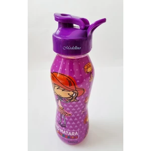 Lisanslı Trend Mor Kapaklı 500CC Şeffaf Kız Çocuk Matara Suluk