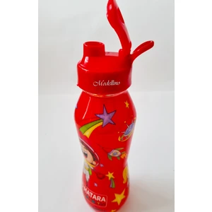 Lisanslı Space Uzay Kırmızı Kapaklı 500CC Şeffaf Erkek Çocuk Matara Suluk