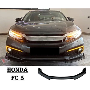 Honda Civic Fc5 Için 2016 - 2019 3 Parça Piono Black Ön Lip