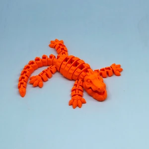 3D Hareketli Timsah Figürlü Oyuncak & Masa Dekoru - Turuncu