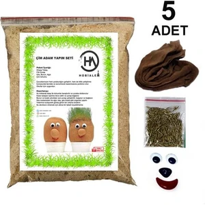 5 Adet Çim Adam Yapım Seti Çimlendirme Deneyi Iş Eğitim Seti Eğitici Çim Adam