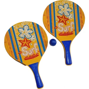 Plaj Tenis Raket Seti ( 2 Raket 1 Top) Turuncu Mavi