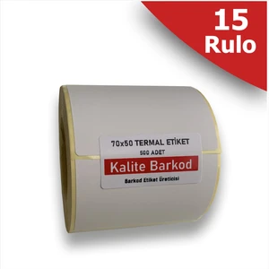 70X50 Termal Etiket | 15 Rulo Barkod Etiketi