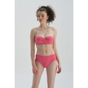 Fuşya Straplez Kaplı Bikini Üst Tak Çık