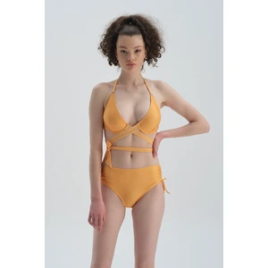 Sarı Yanı Büzgülü Bikini Alt