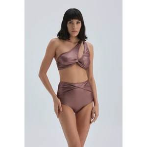 Bronz Tek Omuz Bikini Üst