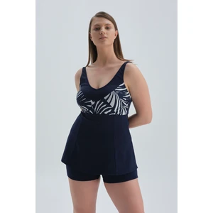 Lacivert Korseli Toparlayıcı Tankini Üst