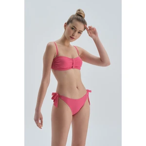 Fuşya Straplez Bikini Üst