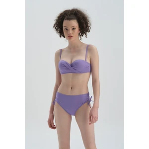 Lila Yanı Büzgülü Bikini Alt