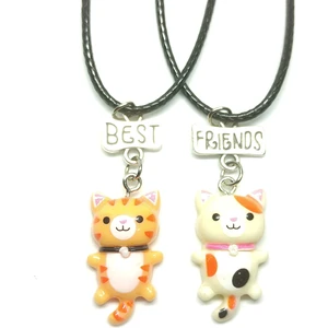 Tuna Takı & Aksesuar Sevimli Kediler Bff Best Friends Arkadaşlık Kolyesi Model 2. Çocuk Kolye