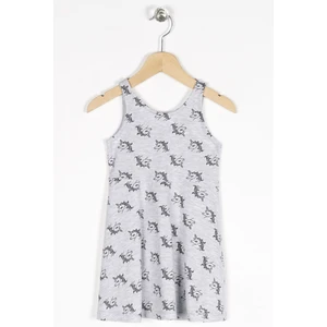 Kız Çocuk Regular Fit Unicorn Desenli Kolsuz Elbise