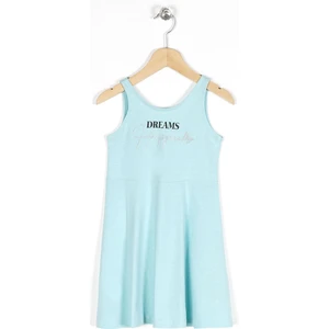 Kız Çocuk Regular Fit Dream Baskılı Kolsuz Elbise