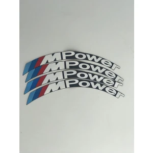 M Power Beyaz Kalıcı Lastik Yazısı M Power Sticker 8 Kit Büyük Boy