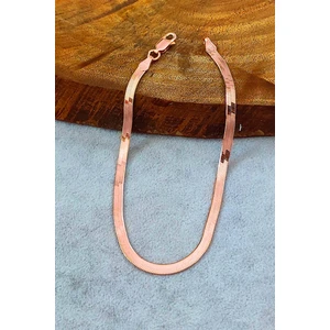 Yassı İtalyan Bileklik Rose Rengi Gümüş Kadın Bileklik 925 Ayar BLK-310