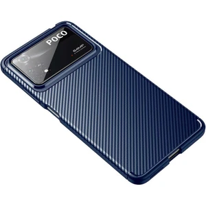 Xiaomi Poco X4 Pro 5g Kılıf Negro Karbon Desen Silikon + Temperli Kırılmaz Cam