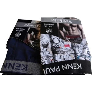 Kenn Paul Erkek Dijital Baskılı Cotton Pamuk Ikili Boxer KP202