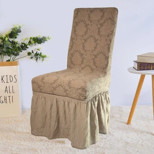 Jakarli Sandalye Örtüsü Etekli Yıkanabilir Esnekli Lastikli 6 Adet