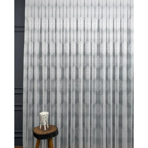 Evdepo Home Damask Kullanıma Hazır Ekstraforlu Pilesiz Tül Perde Tek Kanat - Ekru 100 x 260 cm