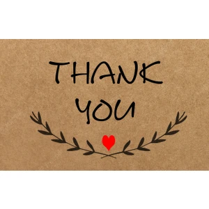 Tellgraf Reklam Hizmetleri Thank You Yazılı Kart (5,5X8,5)100 Adet