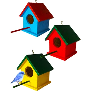 Ncy Home Ahşap Kuş Yuvası Dış Mekan Suya Dayanıklı 3 Adet