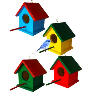 Ncy Home Ahşap Kuş Yuvası Dış Mekan Suya Dayanıklı 4 Adet