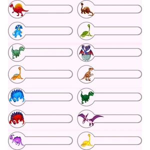 Tellgraf Reklam Hizmetleri Dinazor Temalı Kalem Etiket Setleri (1x4 cm 100 Ad)