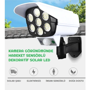 HUBSTEİN Kamera Görünümlü Hareket Sensörlü Uzaktan Kumandalı Solar Bahçe Lambası Kmr-Ld-Slr