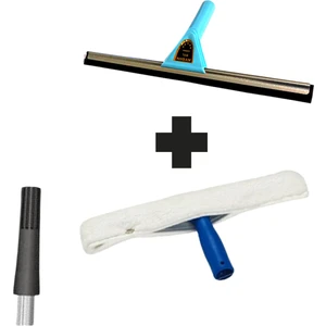 Oliva Nero Metal Başlıklı Cam Çek Çek Camsil 25 cm + 25 cm + Sap Takma Aparatı