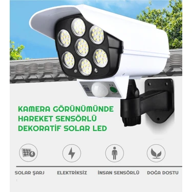 HUBSTEİN Kamera Görünümlü Hareket Sensörlü Uzaktan Kumandalı Solar Bahçe Lambası