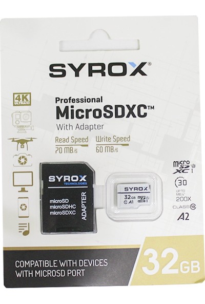 Syrox Micro Disk Sdhc Hafıza Kartı 32 GB