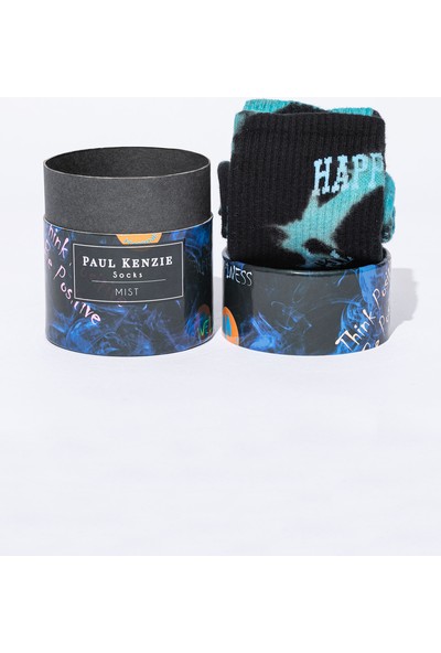Paul Kenzie Smile - Dye Unisex Batik Desenli Dikişsiz Tenis Çorap - Mist