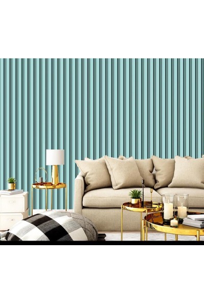 Renkli Duvarlar Lambiri Panel Ahşap Duvar Çıtası Desenli Vinil Duvar Kağıdı 5,30 M²