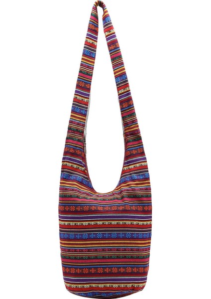 Tay Hobo Crossbody Çanta Messenger Omuz Çantası Hippi Boho Bohemian Çanta Burgundy( Yurt Dışından )