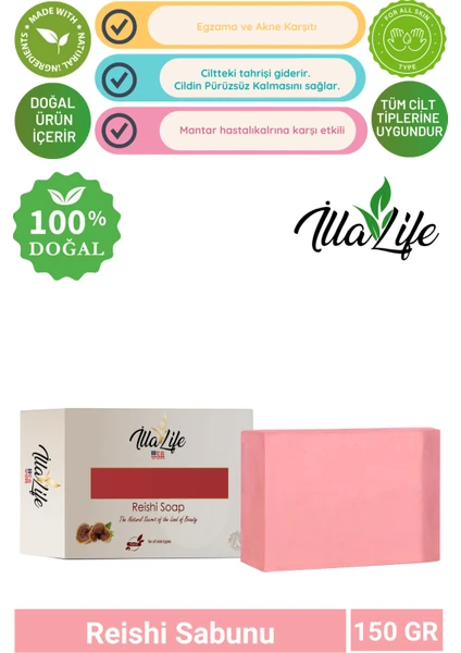 İlla Life Aloe Vera & Reishi Mantarı Sabunu 150 Gr Saç ve Cilt Besleyici Yaşlılık Önleyici