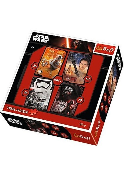 34263 Trefl Puzzle Star Wars Episode Vıı 4'lü 35+48+54+70 Parça Puzzle