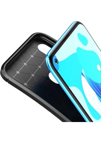 Huawei P20 Lite 2019 Karbon Görünüm Negro Silikon Kılıf Ekran Koruyucu